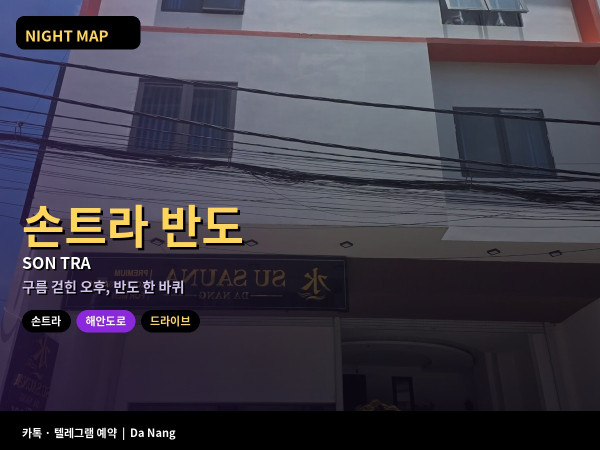 다낭 손트라 반도 우기 드라이브 해안도로 노면 전망 그랩 대절
