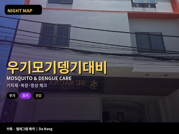 다낭 우기 모기 뎅기열 대비 야외 바 강변 산책 기피제 증상 체크